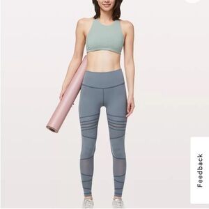 Lululemon Wunder Under Mesh Leggings Sz 6 Gray